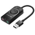 Tarjeta-De-Audio-Externa-2.0-Usb-A--2Jack-3.5Mm-M-2H--Estereo---Mic----Controles-Negro-Ugreen-Cm129-Cables-Adaptadores-y-Hub