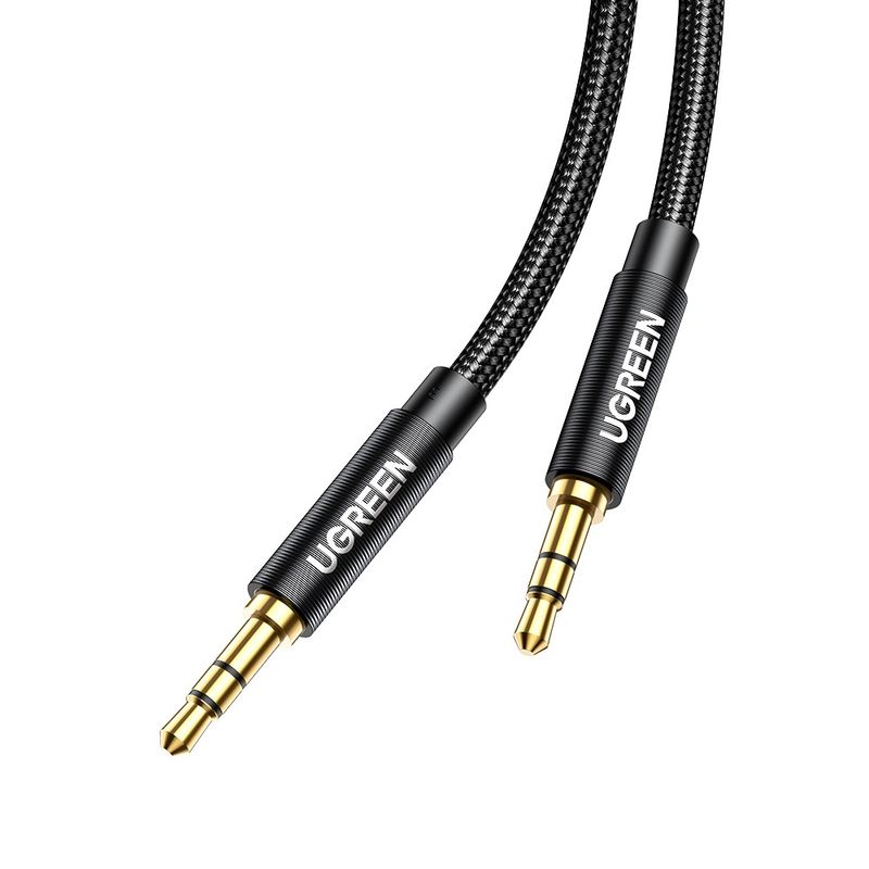 UGREEN CABLE AUDIO AUXILIAR JACK 3.5MM M/M TRENZADO 2M NEGRO AV112