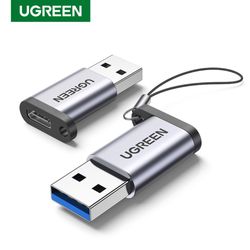 UGREEN ADAPTADOR M/H USB-A 3.0 / IN USB-C 3.1 ALUMINIO SILVER  US276