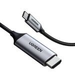 Cable-De-Video-Usb-C---Hdmi--4K-60Hz-Or-1080P-144Hz--Trenzado-1.5M-Gris-Ugreen-Mm142-Cables-Adaptadores-y-Hub