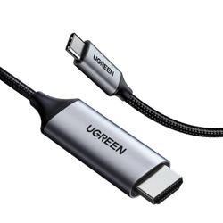 UGREEN CABLE DE VIDEO USB-C / HDMI (4K/60HZ OR 1080P/144HZ) TRENZADO 1.5M GRIS  MM142