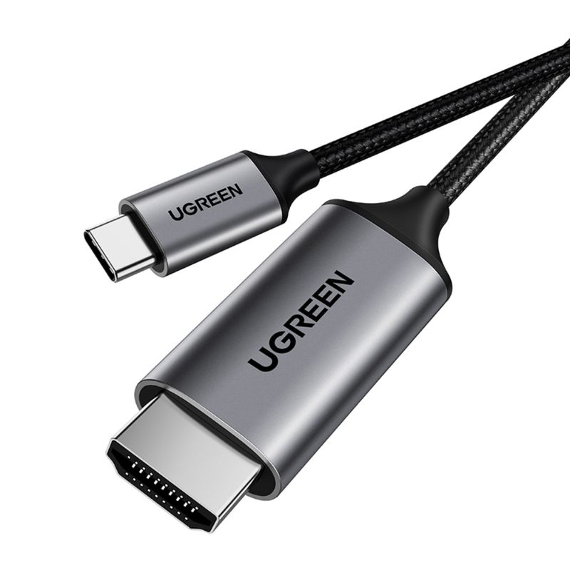 Cable-De-Video-Usb-C---Hdmi--4K-60Hz-Or-1080P-144Hz--Trenzado-1.5M-Gris-Ugreen-Mm142-Cables-Adaptadores-y-Hub