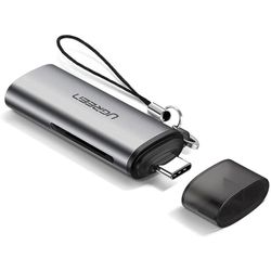 UGREEN LECTOR 2EN1 MULTI-TARJETA DE MEMORIA USB-C 3.1 (SD/MICROSD) ALUMINIO SILVER  CM184