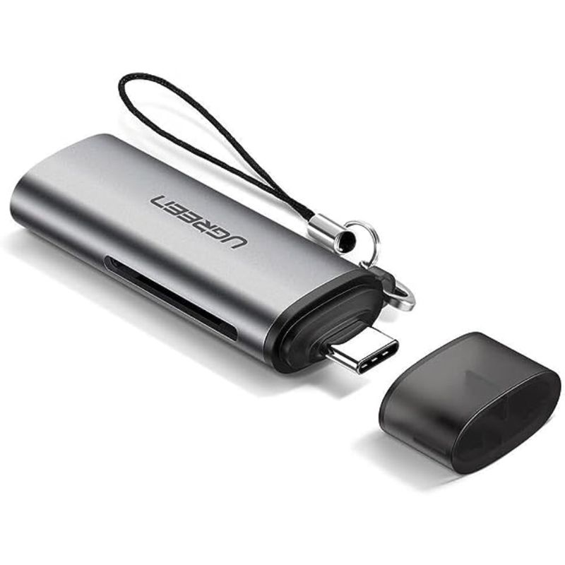 Lector 2En1 Multi-Tarjeta De Memoria Usb-C 3.1 (Sd/Microsd) Aluminio Silver Ugreen Cm184 Cables y Adaptadores