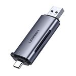 Lector-2En1-Multi-Tarjeta-Memoria-Dual-Usb-A-3.0-Usb-C-3.1--Sd-Microsd--Aluminio-Silver-Ugreen-Cm185-Adaptadores-y-Cables