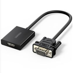 UGREEN CONVERTIDOR VGA A HDMI M/H CON PUERTO JACK 3.5MM CM513 NEGRO