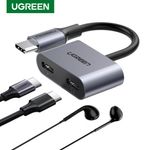Splitter-Usb-C---2-Usb-C-Audio-Carga-3A-Max-10Cm-Grisugreen-Cm232-Cables-y-Adaptadores