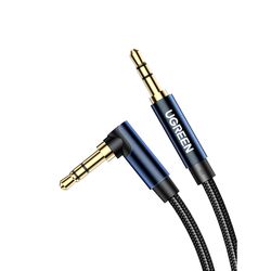 UGREEN CABLE AUDIO AUXILIAR CURVO JACK 3.5MM M/M TRENZADO 2M AZUL OSCURO  AV112