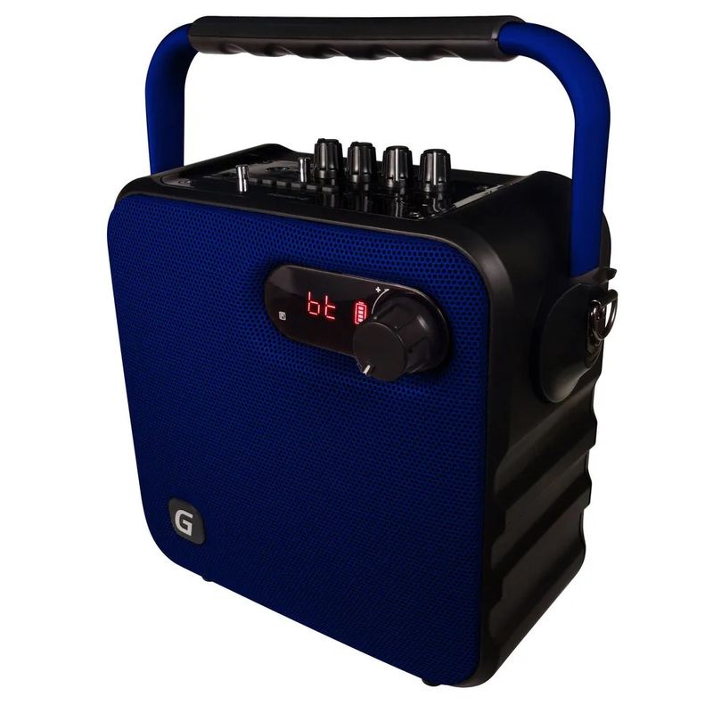 PARLANTE BLUETOOTH KARAOKE AZUL CON MICROFONO