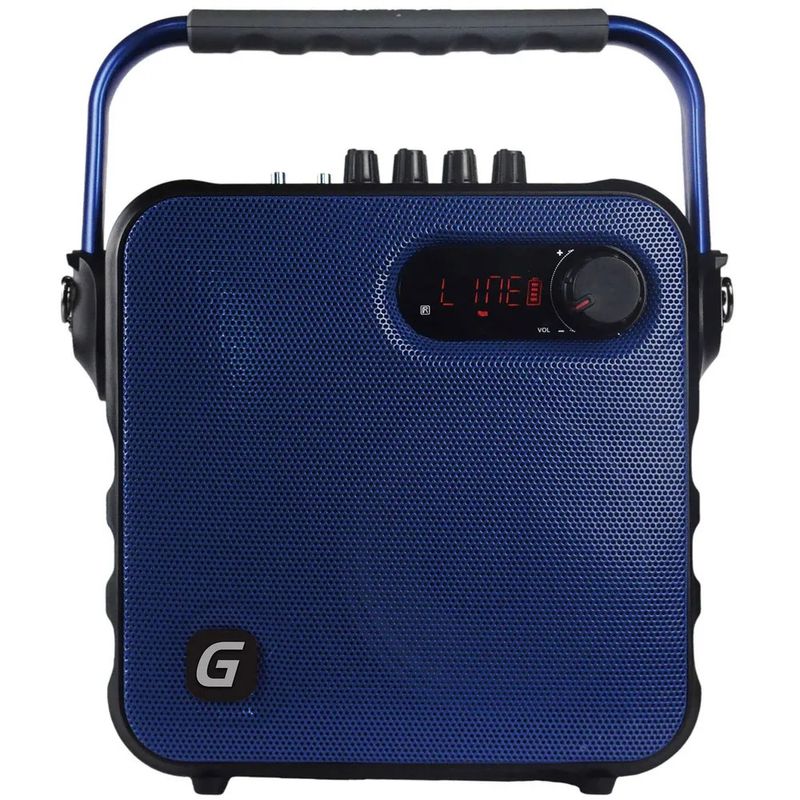 PARLANTE BLUETOOTH KARAOKE AZUL CON MICROFONO