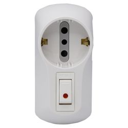 BTICINO ADAPTADOR ENCHUFE BSAFE SCHUKO + 2 TOMAS 10/16A  C/ PROTECCION SOBRECARGA