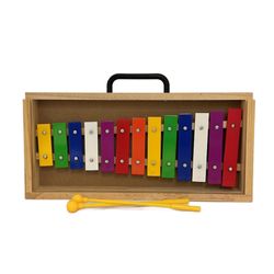 ALAGUEZ METALOFONO 13 NOTAS COLOR CAJA MADERA
