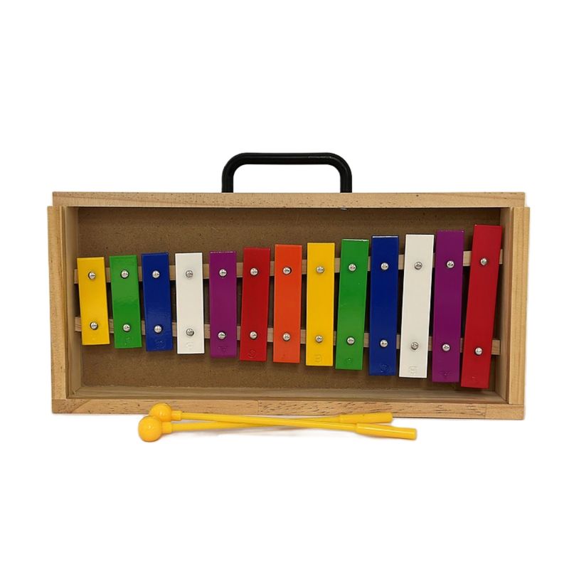 Metalofono-13-Notas-Color-Caja-Madera-Alaguez-Metalofonos