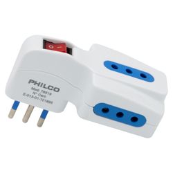 PHILCO ENCHUFE TRIPLE C/SWITHCH 2P + T 10A 250V BLANCO  78519