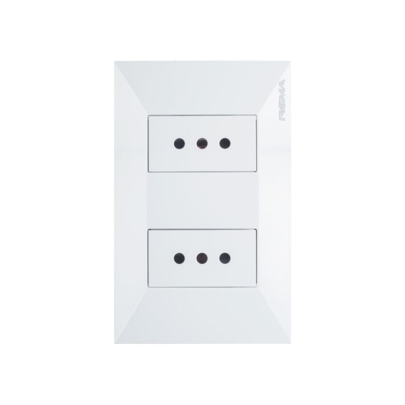 PLACA-ENCHUFE-HEMBRA-DOBLE-10A-250V-MARFIL