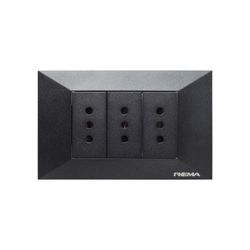 REMA PLACA ENCHUFE HEMBRA TRIPLE 10A 250V BLACK