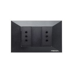 REMA PLACA INTERRUPTOR DOBLE (9/12) 10A 250V BLACK