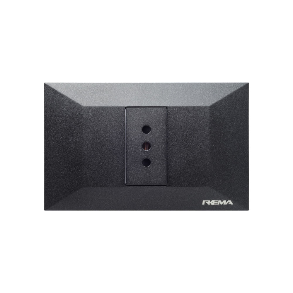 REMA PLACA ENCHUFE HEMBRA SIMPLE 10/16A 250V BLACK