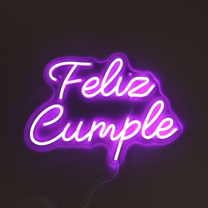 LETRERO ESTILO NEON FELIZ CUMPLE GEN