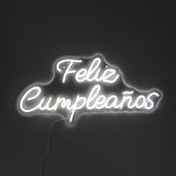 LETRERO ESTILO NEON FELIZ CUMPLEANOS