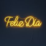 LETRERO ESTILO NEON FELIZ DÃA AMARILLO GEN