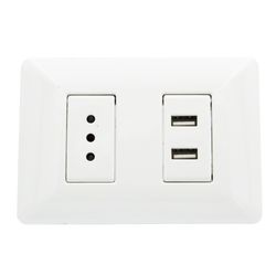 PHILCO ENCHUFE PARA MURO SIMPLE C/USB 2.1A 250V 10A