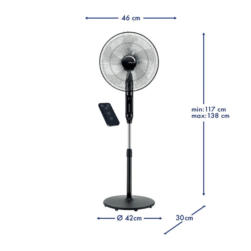 AIROLITE VENTILADOR DE PEDESTAL 16 CON CONTROL REMOTO V16P8R