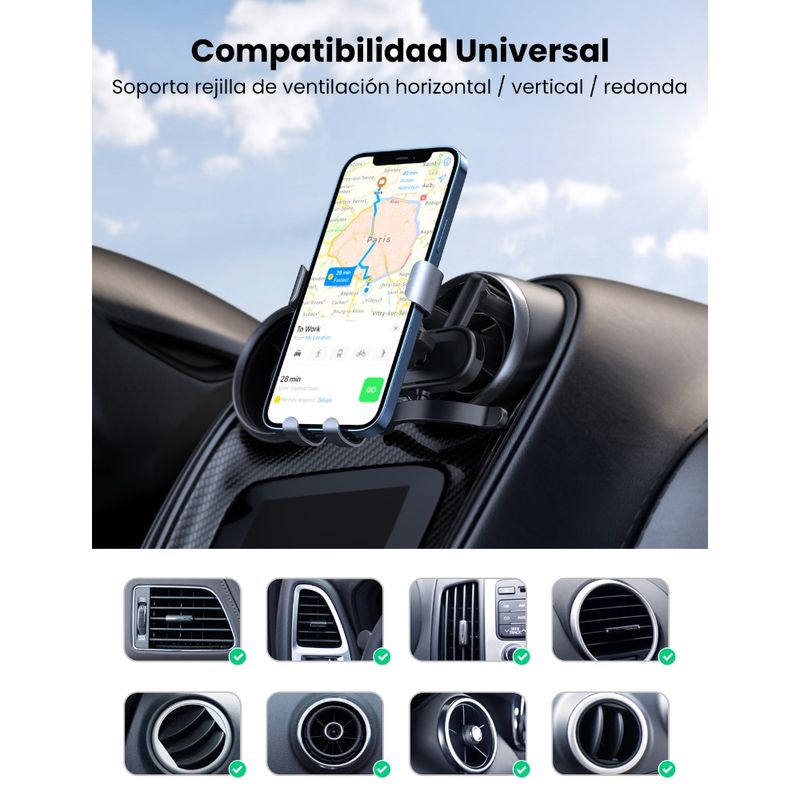 UGREEN-SOPORTE-CELULAR-AJUSTE-POR-GRAVEDAD-PARA-REJILLA-DE-VENTILACION-REDONDA-AUTOMOVIL-LP274
