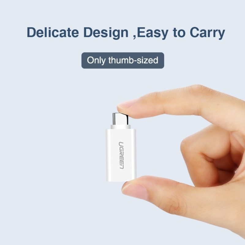 UGREEN-ADAPTADOR-M-H-OTG-USB-C-3.1--USB-A-3.0-PLASTICO-BLANCO-US173