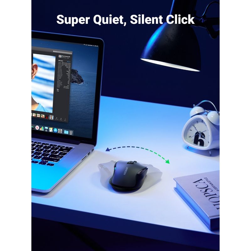 UGREEN-MOUSE-INALAMBRICO-2.4GHZ-ERGONOMICO-NEGRO-MU006