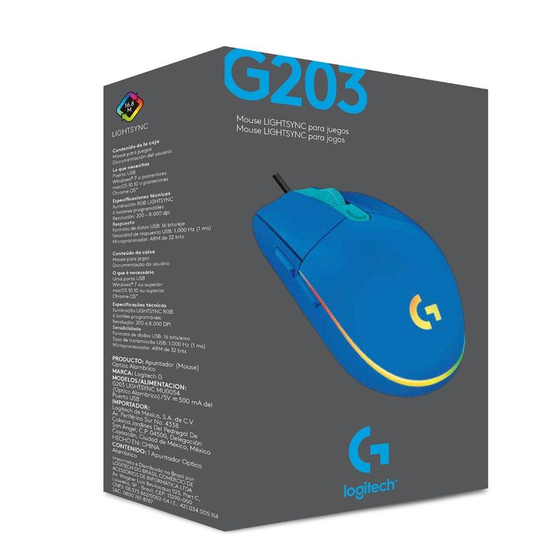 LOGITECH-MOUSE-G203-LIGHTSYNCNO-LANGBLUELAT