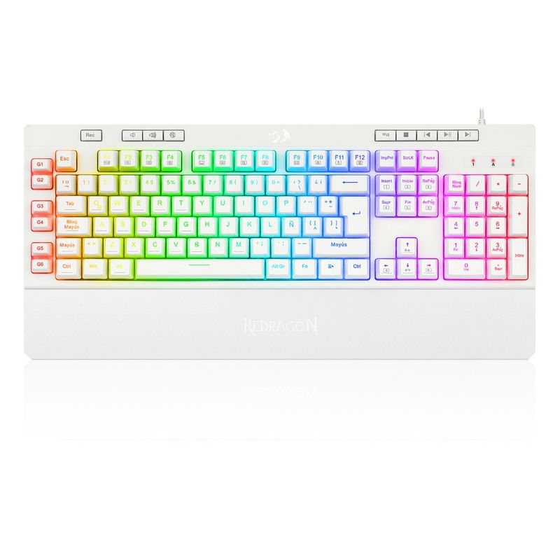 REDRAGON-TECLADO-GAMER-SHIVA-WHITE-K512W-RGB-
