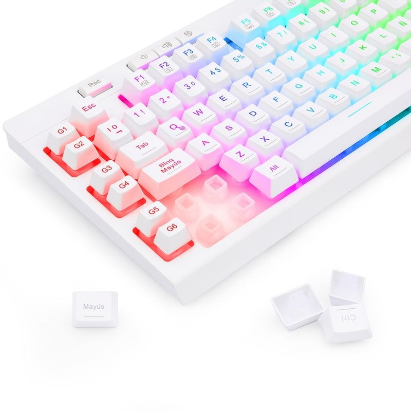 REDRAGON-TECLADO-GAMER-SHIVA-WHITE-K512W-RGB-