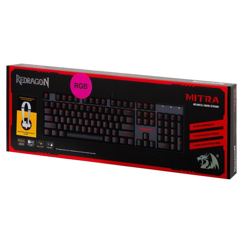 REDRAGON-TECLADO-GAMER-MECANICO-MITRA-BLACK-SW-ROJO