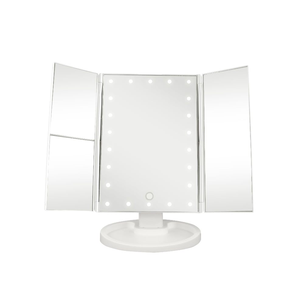 VIVITAR ESPEJO HOLLYWOOD 22 LUZ LED 3 CARAS WHITE