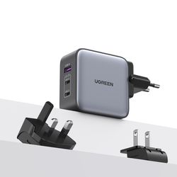 UGREEN CARGADOR PARA VIAJAR 65W NEXODE 2 USB-C /1 USB-A CON US/UK/EU PLUG CD296-90409