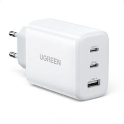 UGREEN CARGADOR RÁPIDA 65W 2 USB-C / 1 USB-A BLANCO CD275-90496