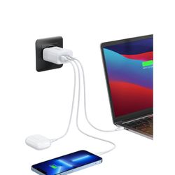 UGREEN CARGADOR RÁPIDA 65W 2 USB-C / 1 USB-A BLANCO CD275-90496