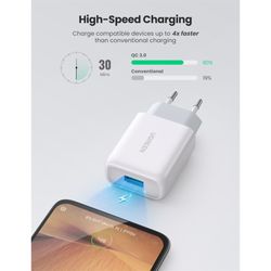 UGREEN  CARGADOR 18W USB-A BLANCO CD122-10133