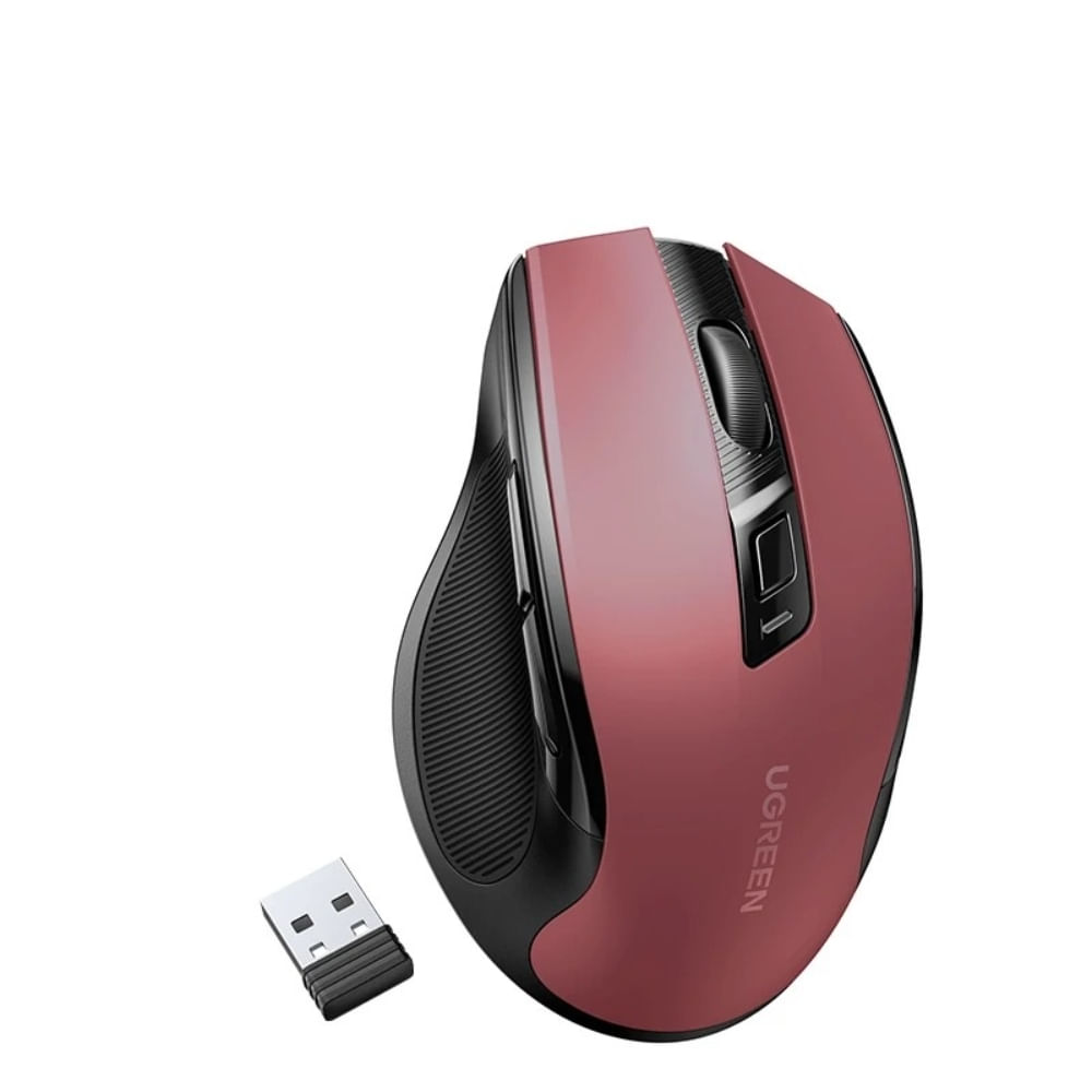 UGREEN  MOUSE INALAMBRICO 2.4GHZ+ ERGONOMICO ROJO MU006