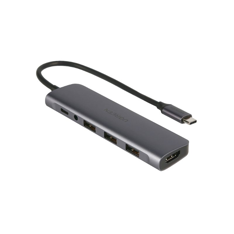 Multipuerto Usb-C/ (1Hdmi)+(3Usb 3.0)+(1In Usb-C Pd)+(Aux) Ugreen Cm136 Cables Adaptadores y Hub