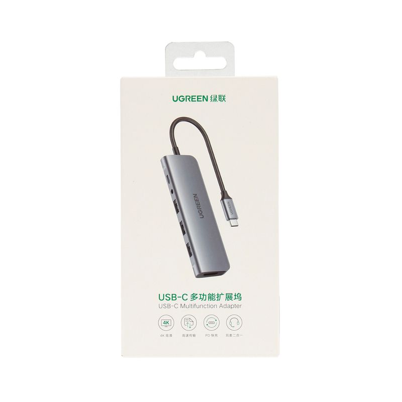 Multipuerto Usb-C/ (1Hdmi)+(3Usb 3.0)+(1In Usb-C Pd)+(Aux) Ugreen Cm136 Cables Adaptadores y Hub