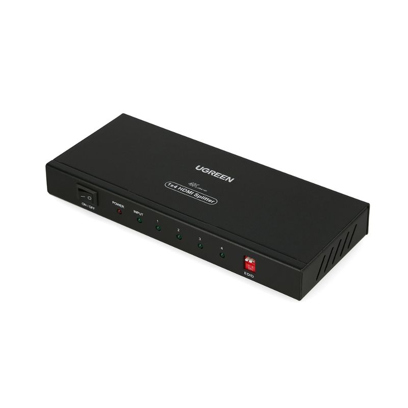 Splitter-Amplificador-1X4-Hdmi-1.4-4K-30Hz---Power-Adapt--Aluminio-Negr-Hdmi
