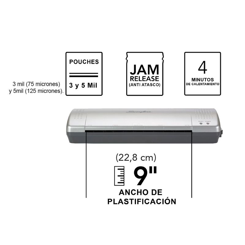 KENSINGTON PLASTIFICADORA INSPIRE PLUS 9 PULGADAS PLATA SWINGLINE