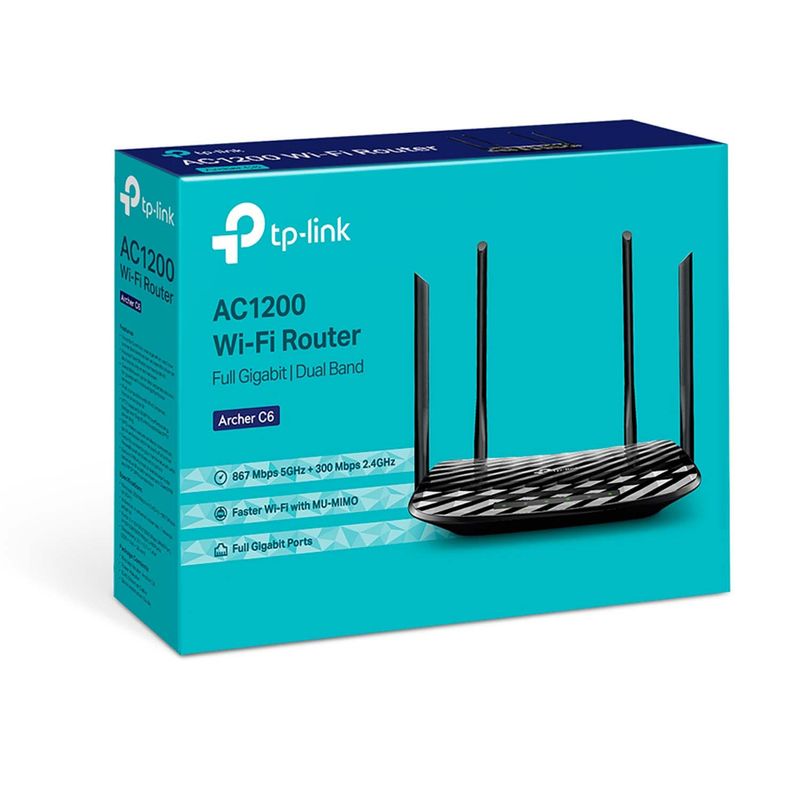 Router Dual Band 4 Antenas Mu-Mimo Ac1200 Gigabit Tp-Link Archer C6 Router
