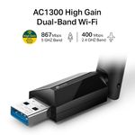 Adaptador Wi-Fi Usb Dual Band Ac1300 Alta Ganancia Tp-Link Archer T3U Plus Adaptadores Ethernet y Wifi