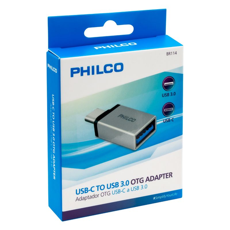 Adaptador Usb-C M/ Usb-A H 3.0 Sincronizacion + Carga Philco 79Usbbr114 Conectores de Telefonía
