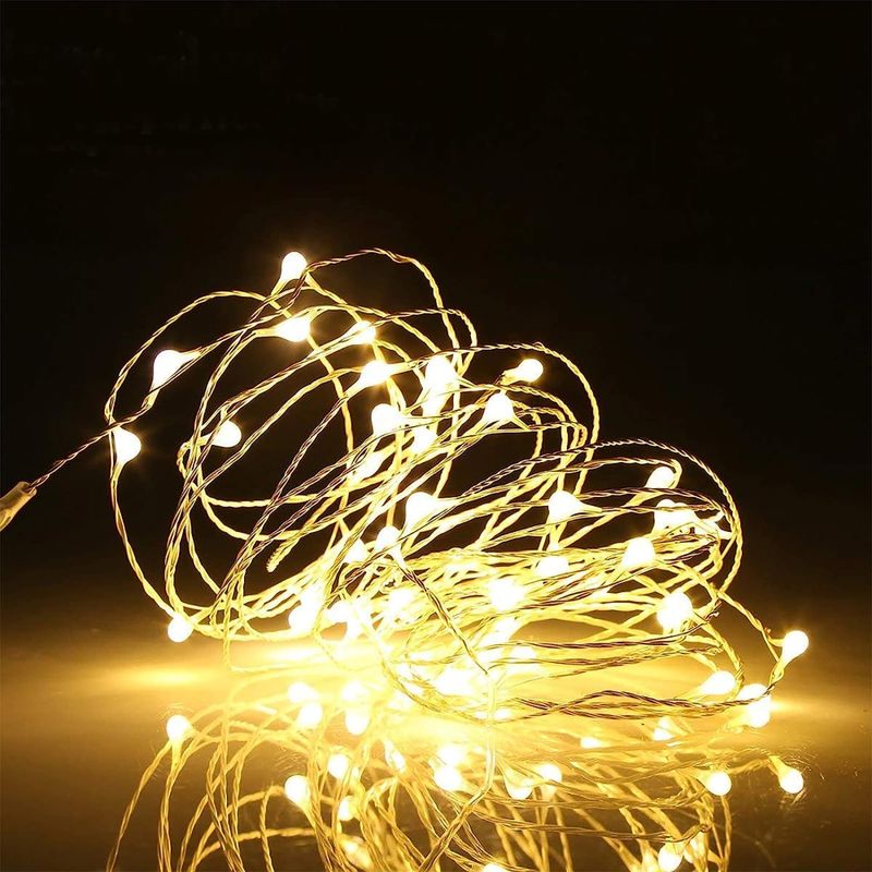 LUZ SOLAR DE ALAMBRE DE COBRE 100 LEDS 10 MT IP65