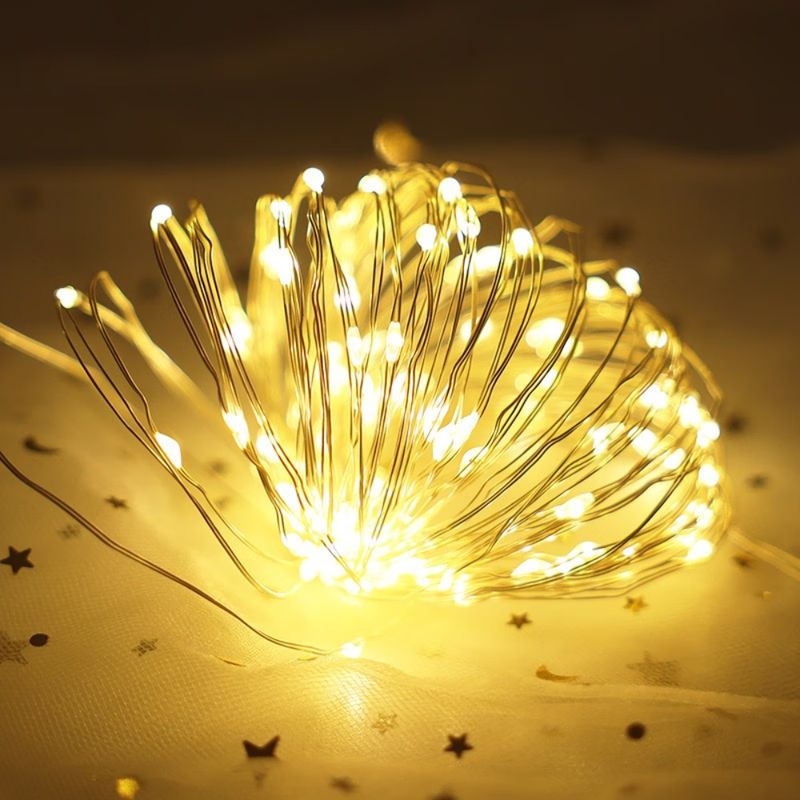 LUCES EN ALAMBRE DE COBRE SOLAR 200 LEDS 20MT IP65