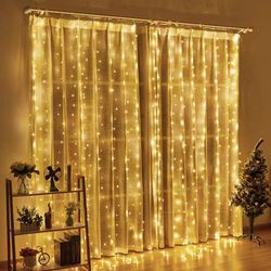 CORTINA DE LUCES LED SOLAR CON CONTROL 300 LEDS 3MT